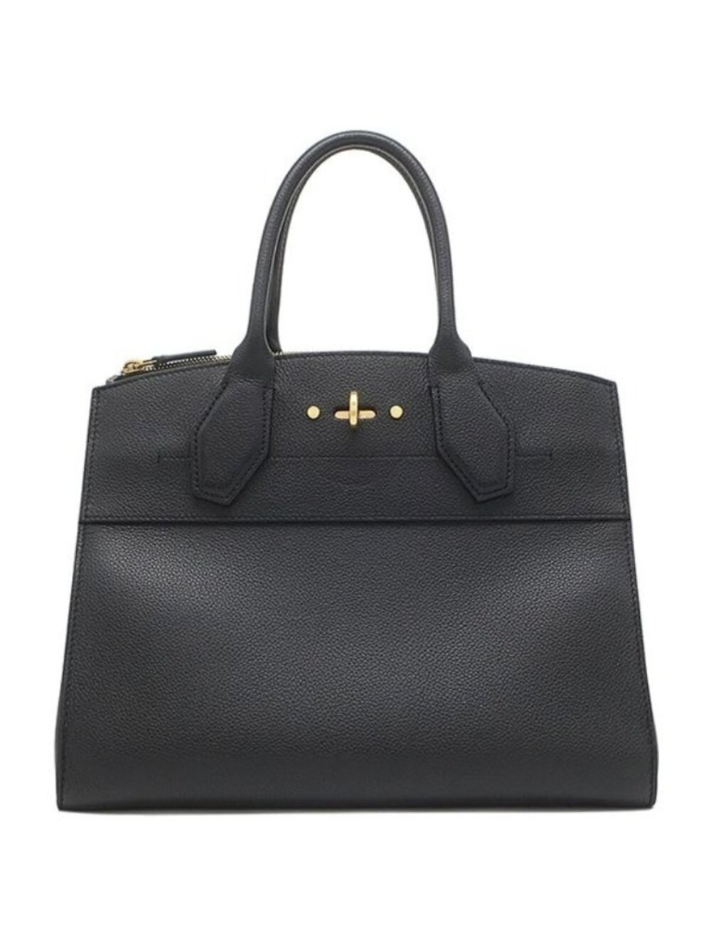 Louis Vuitton 2-Way Bag City Steamer MM Leather Noir Gold Black Handbag